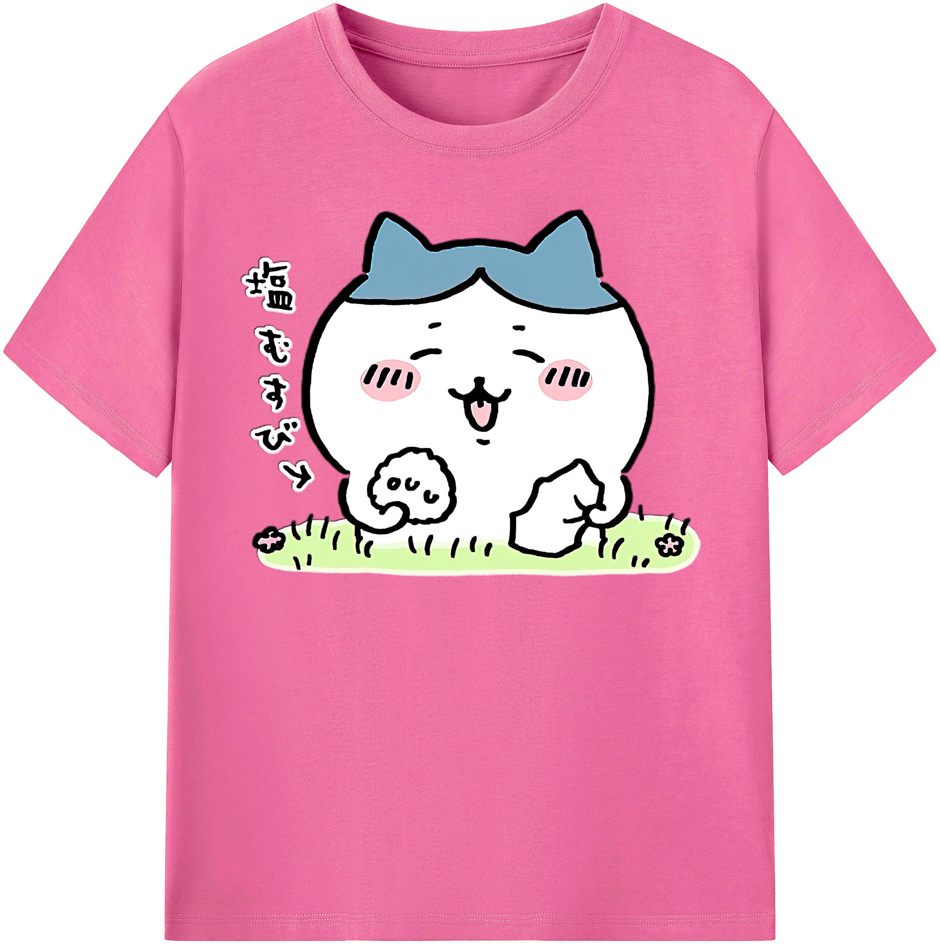 （画像用） ちいかわ ハチワレ Chii-kawa hachiware レディースカジュアルプリントTシャツ（綿100％）